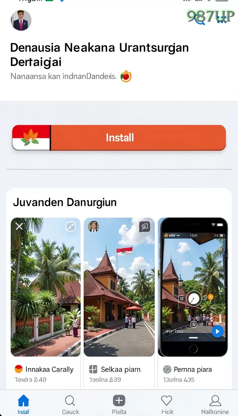 Cuplikan layar menu unduhan 987up untuk perangkat Android